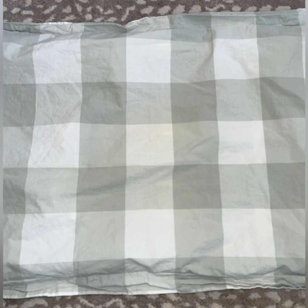 Set of 2 Ballard Designs Gwenyth Buffalo Check Green King Pillow‎ Covers Shams